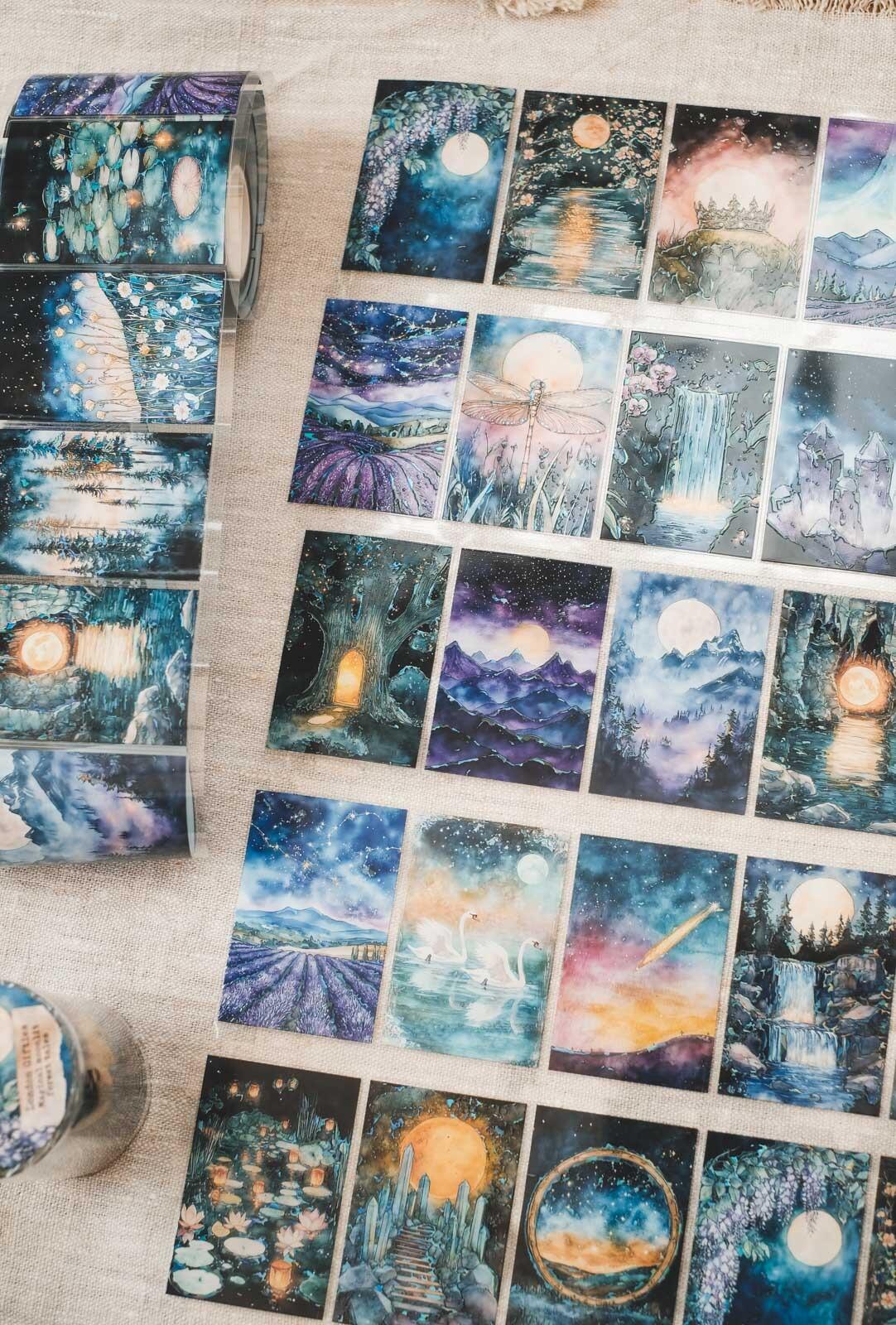 Magical Moonlit Forest Tales 8cm Wide Holographic Kiss-Cut 3D Gloss PET Tape — image 5