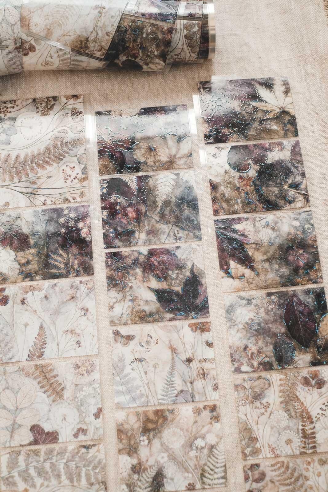 Pressed Autumnal Florals 8cm Wide Holographic Kiss-Cut 3D Gloss PET Tape — image 5