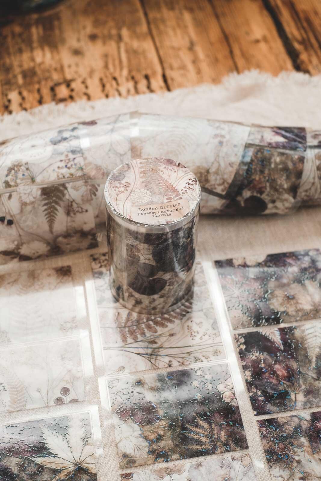 Pressed Autumnal Florals 8cm Wide Holographic Kiss-Cut 3D Gloss PET Tape — image 15
