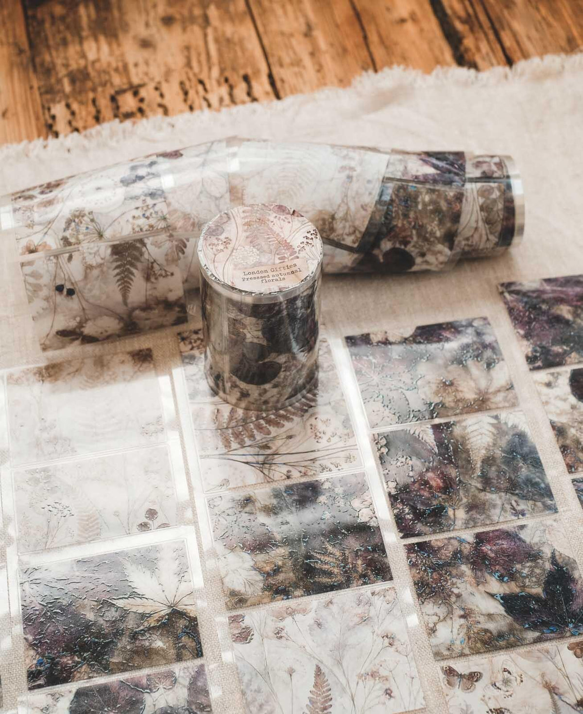 Pressed Autumnal Florals 8cm Wide Holographic Kiss-Cut 3D Gloss PET Tape — image 16