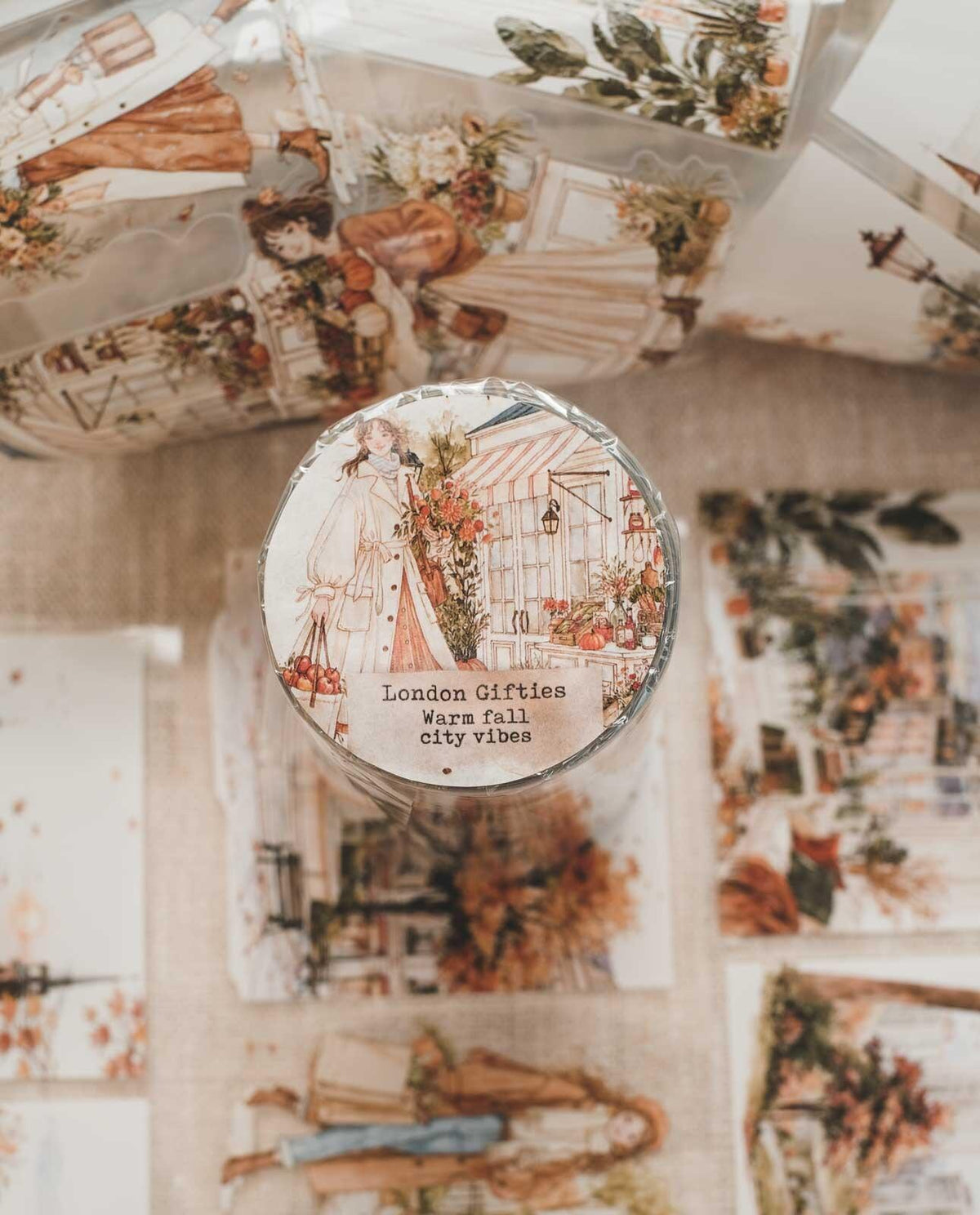 Warm Fall City Vibes 8cm Wide Kiss Cut Ink PET Tape — image 1