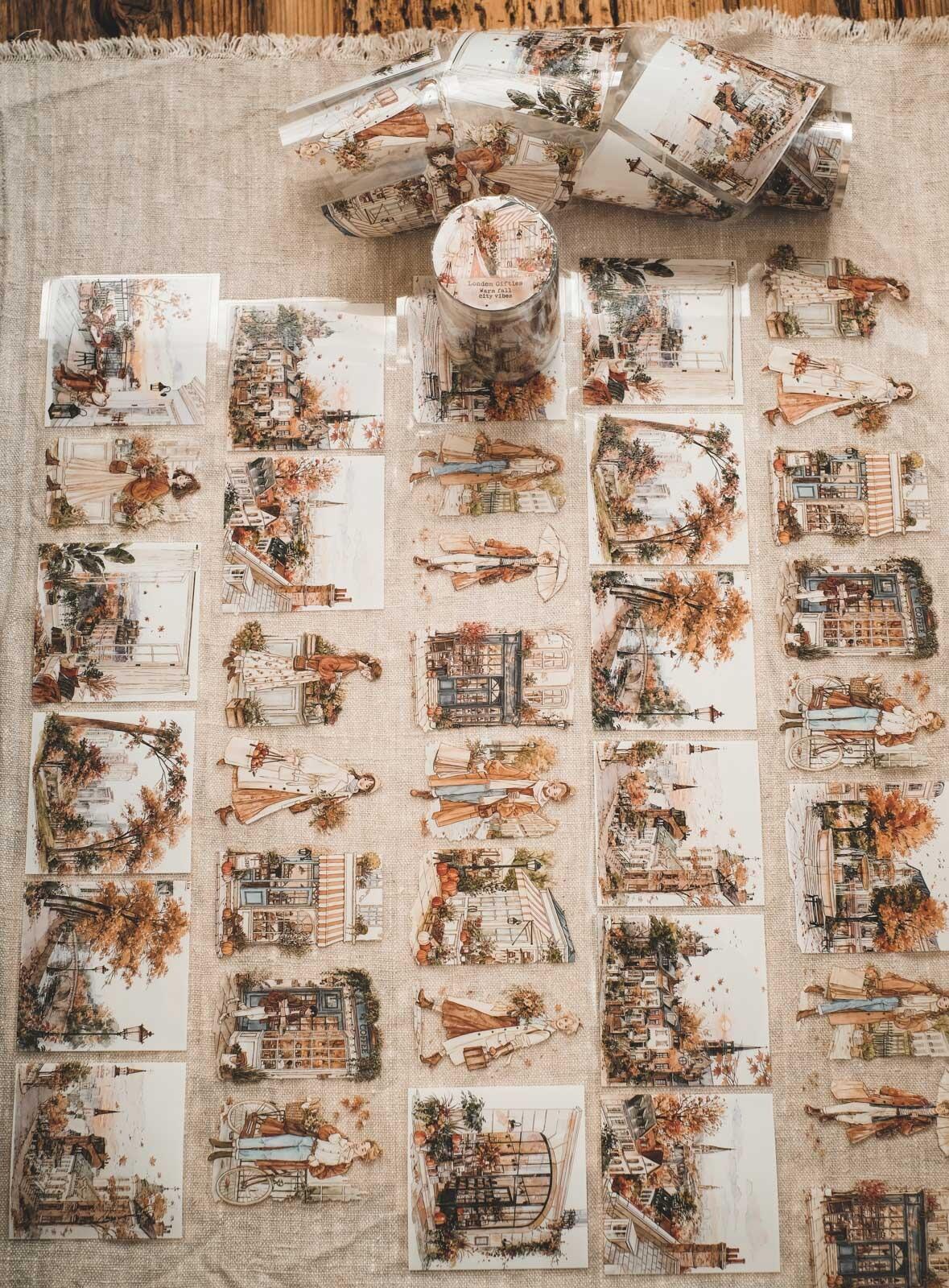 Warm Fall City Vibes 8cm Wide Kiss Cut Ink PET Tape — image 2