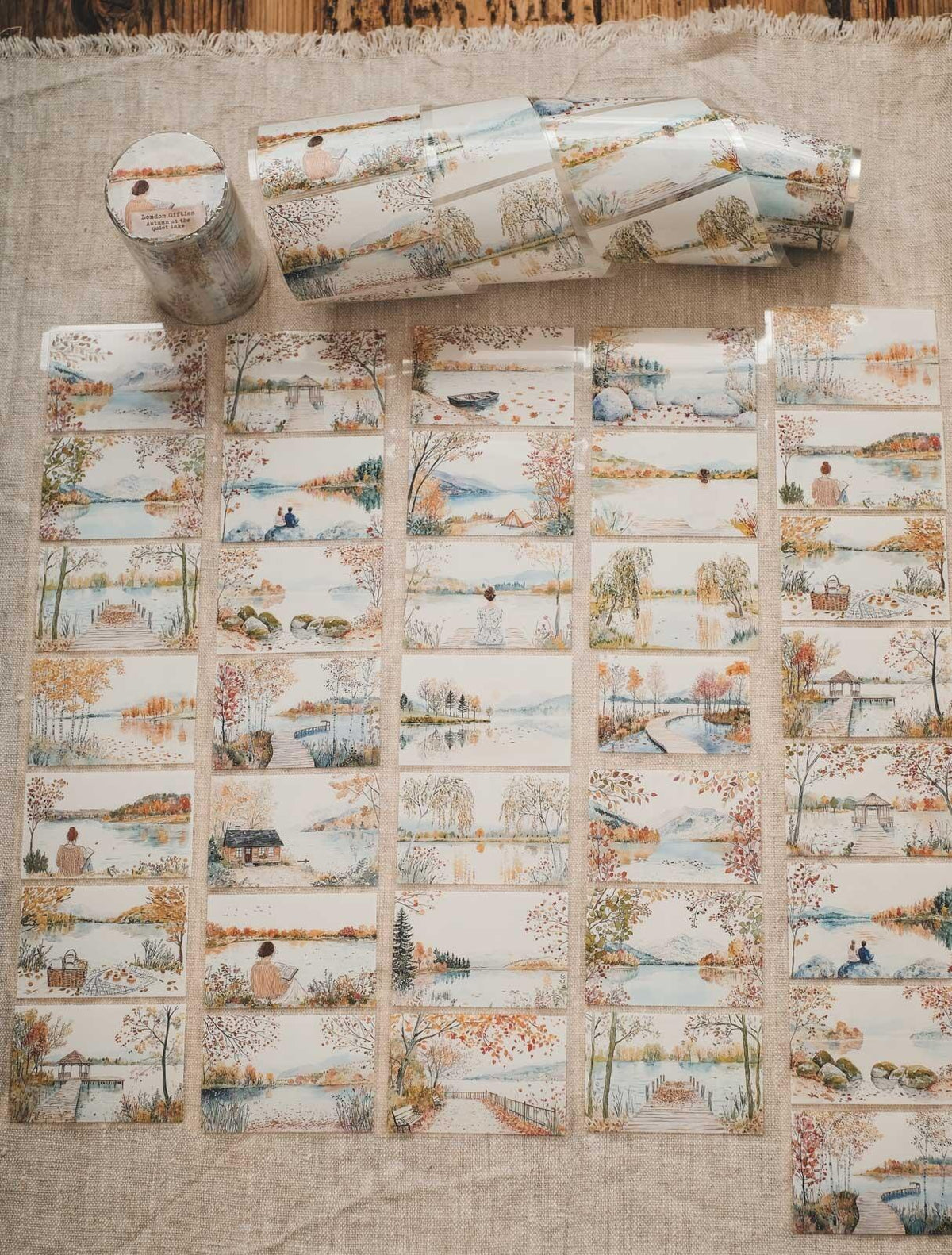 Autumn at the Quiet Lake 8cm Wide Kiss Cut Ink PET Tape — image 2