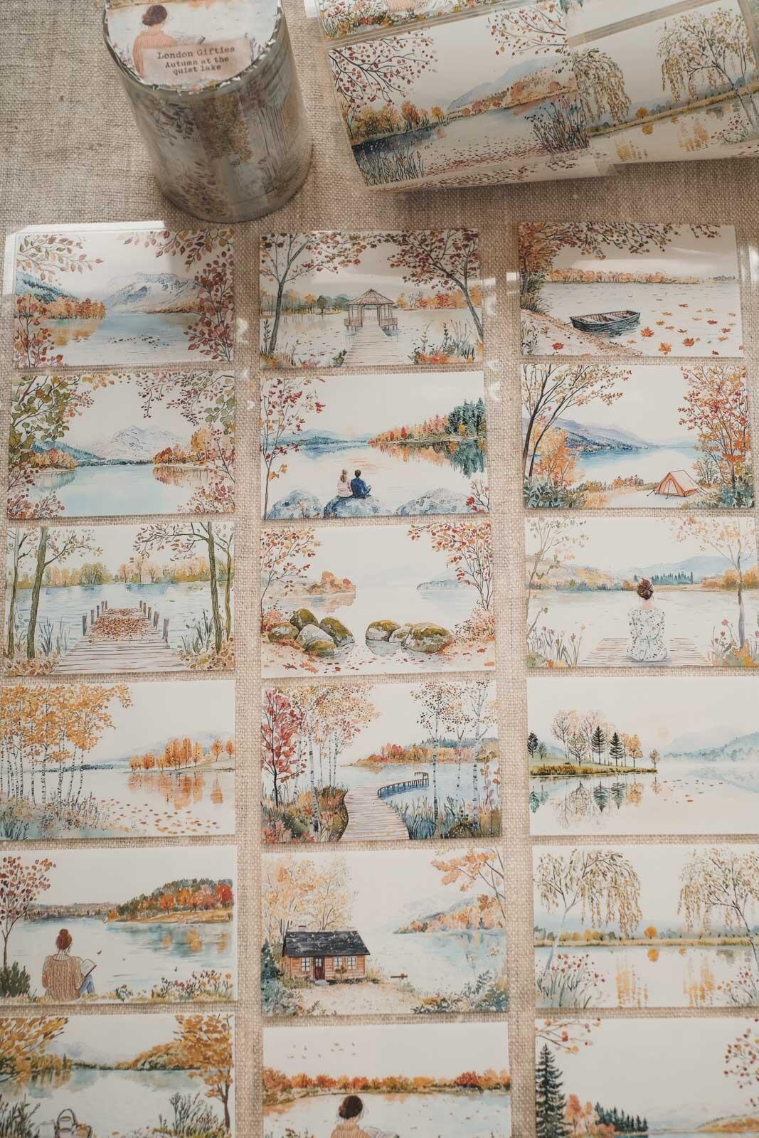 Autumn at the Quiet Lake 8cm Wide Kiss Cut Ink PET Tape — image 3