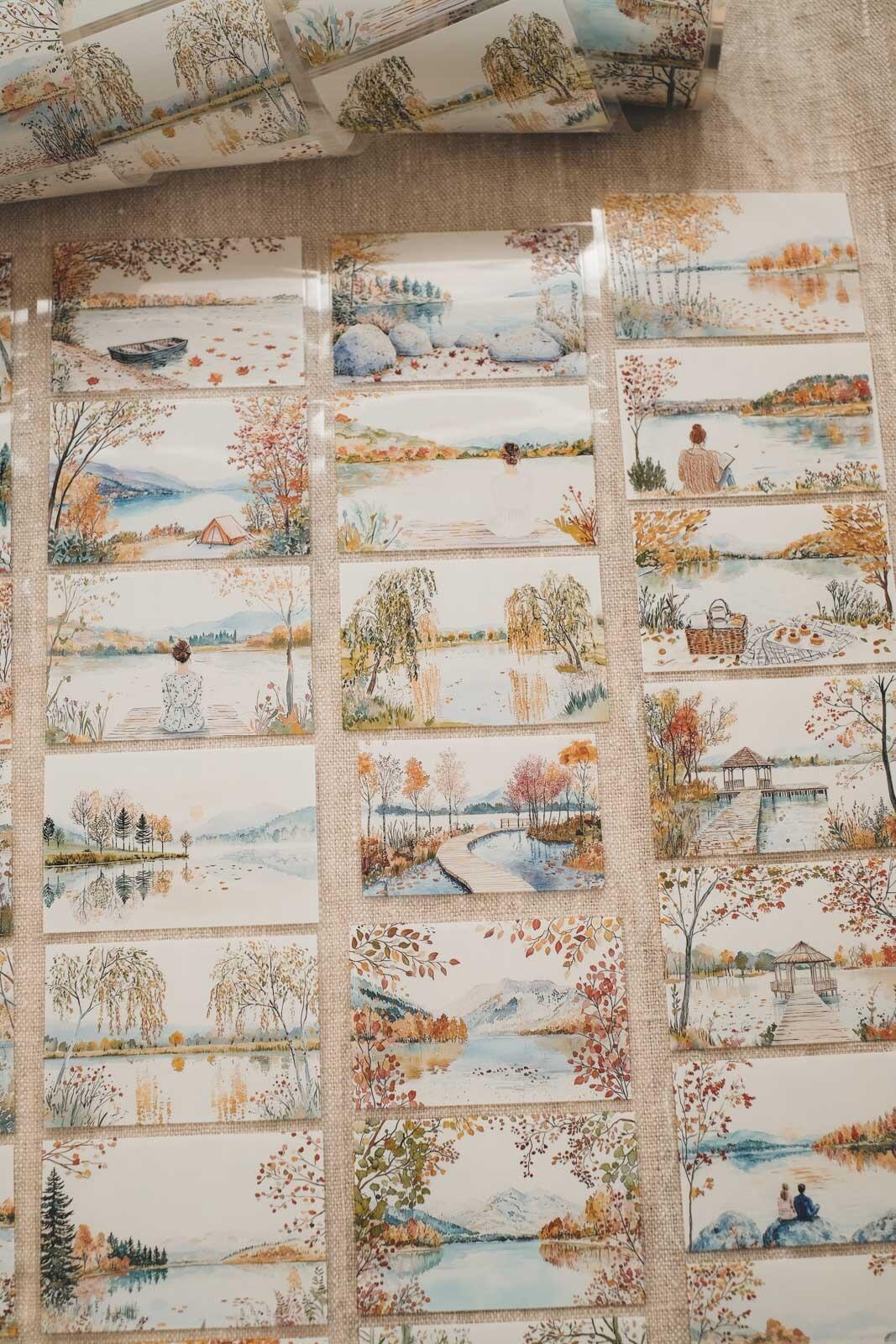 Autumn at the Quiet Lake 8cm Wide Kiss Cut Ink PET Tape — image 4