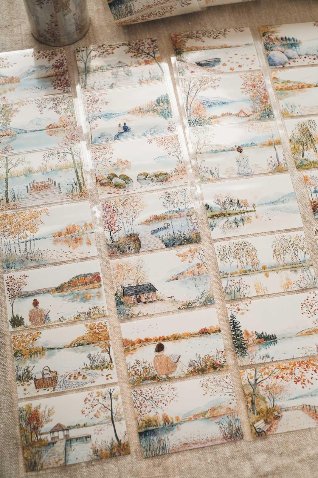 Autumn at the Quiet Lake 8cm Wide Kiss Cut Ink PET Tape — image 6