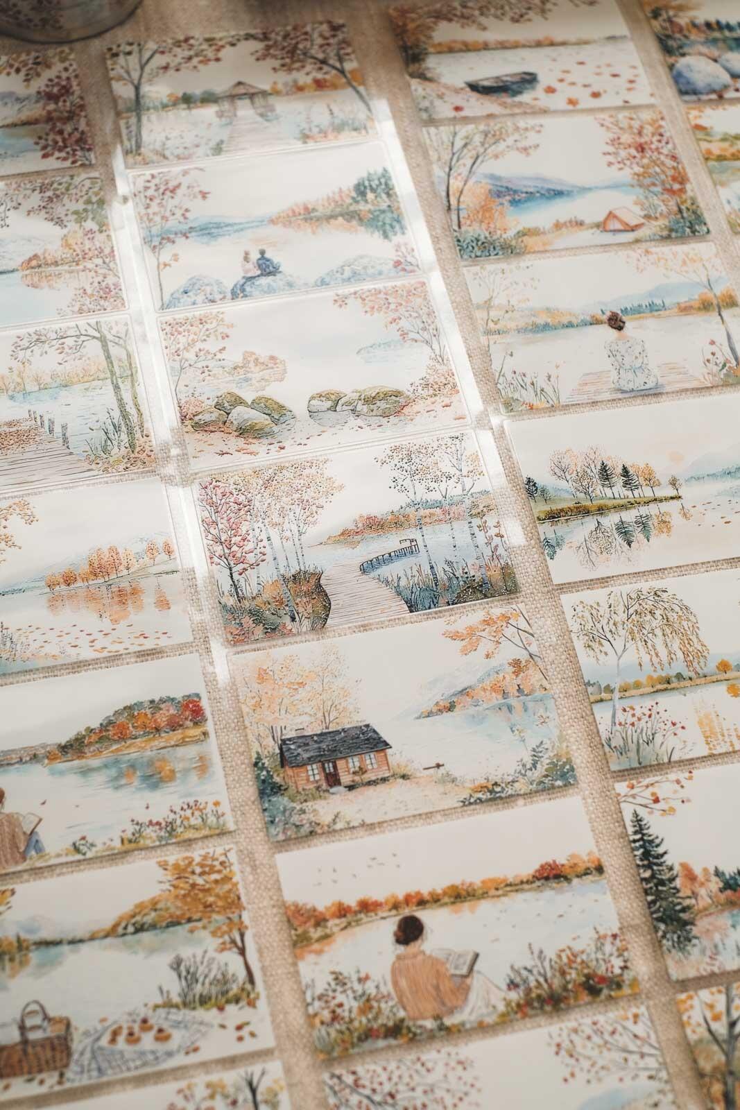 Autumn at the Quiet Lake 8cm Wide Kiss Cut Ink PET Tape — image 7