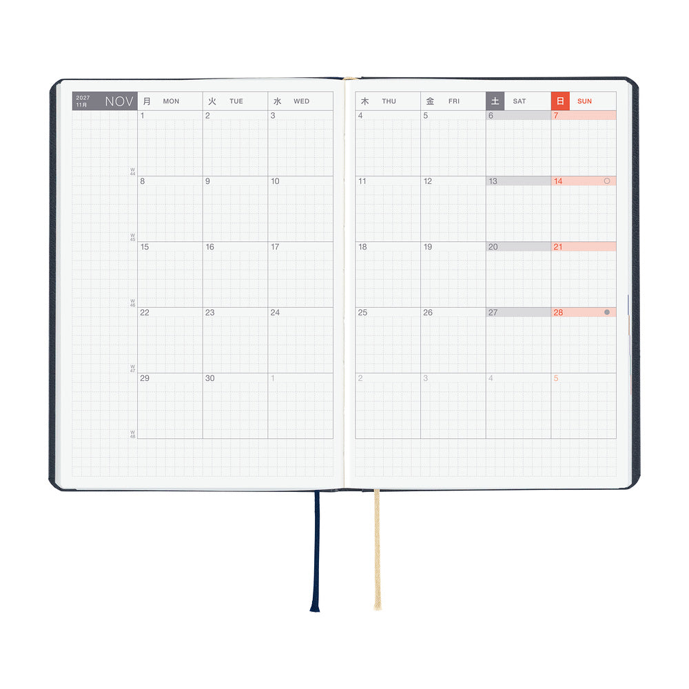 Hobonichi A6 HON 2027 planner features