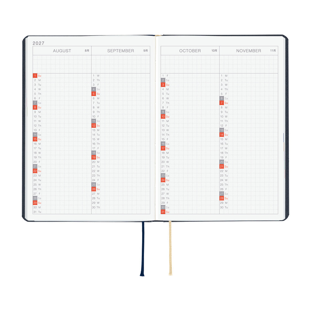 Hobonichi A6 HON Slash Navy 2027 specifications