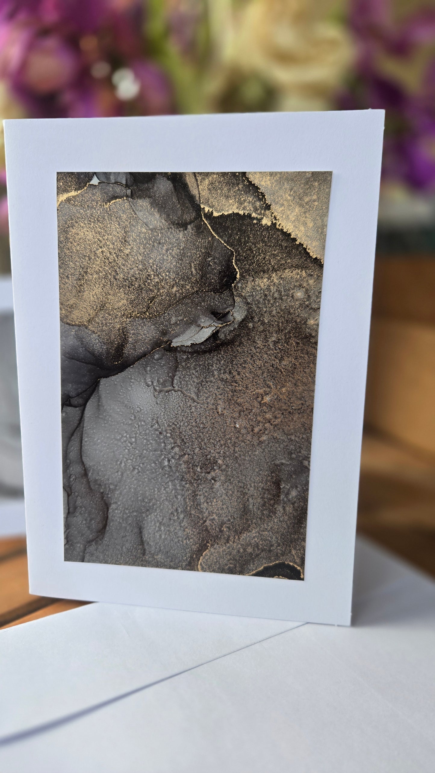 Alcohol Ink Blank Greeting Card