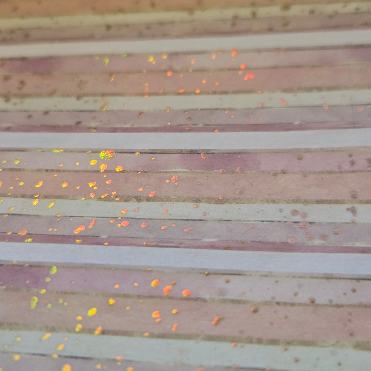 London Gifties Watercolour Pink Stripes 2cm Washi Tape with Holographic Foil