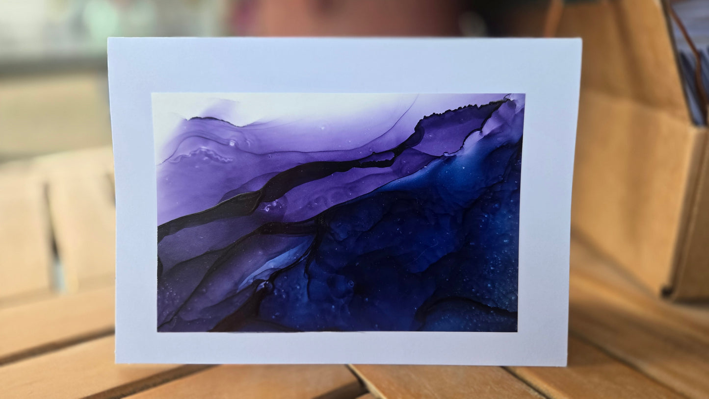 Alcohol Ink Blank Greeting Card