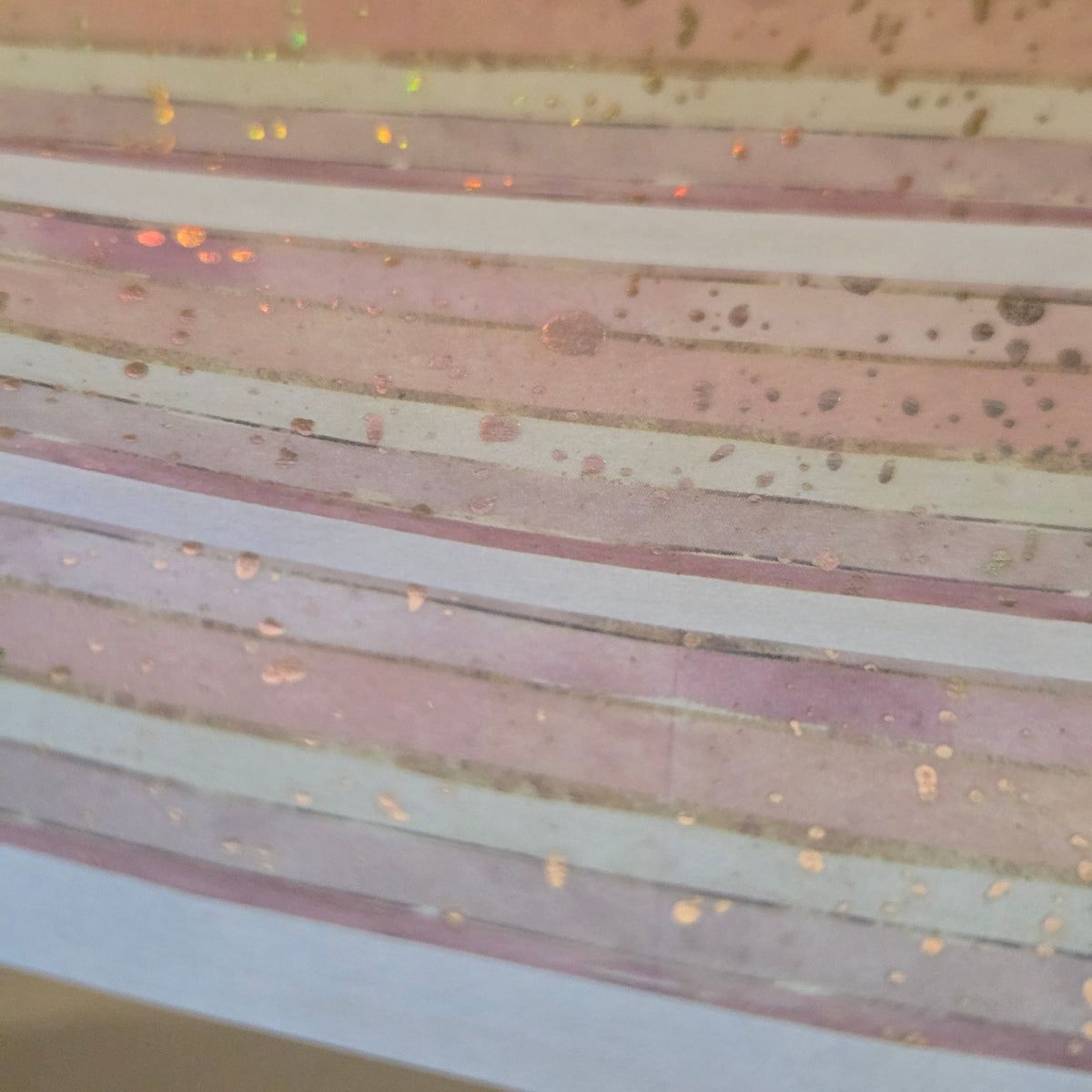 London Gifties Watercolour Pink Stripes 2cm Washi Tape with Holographic Foil