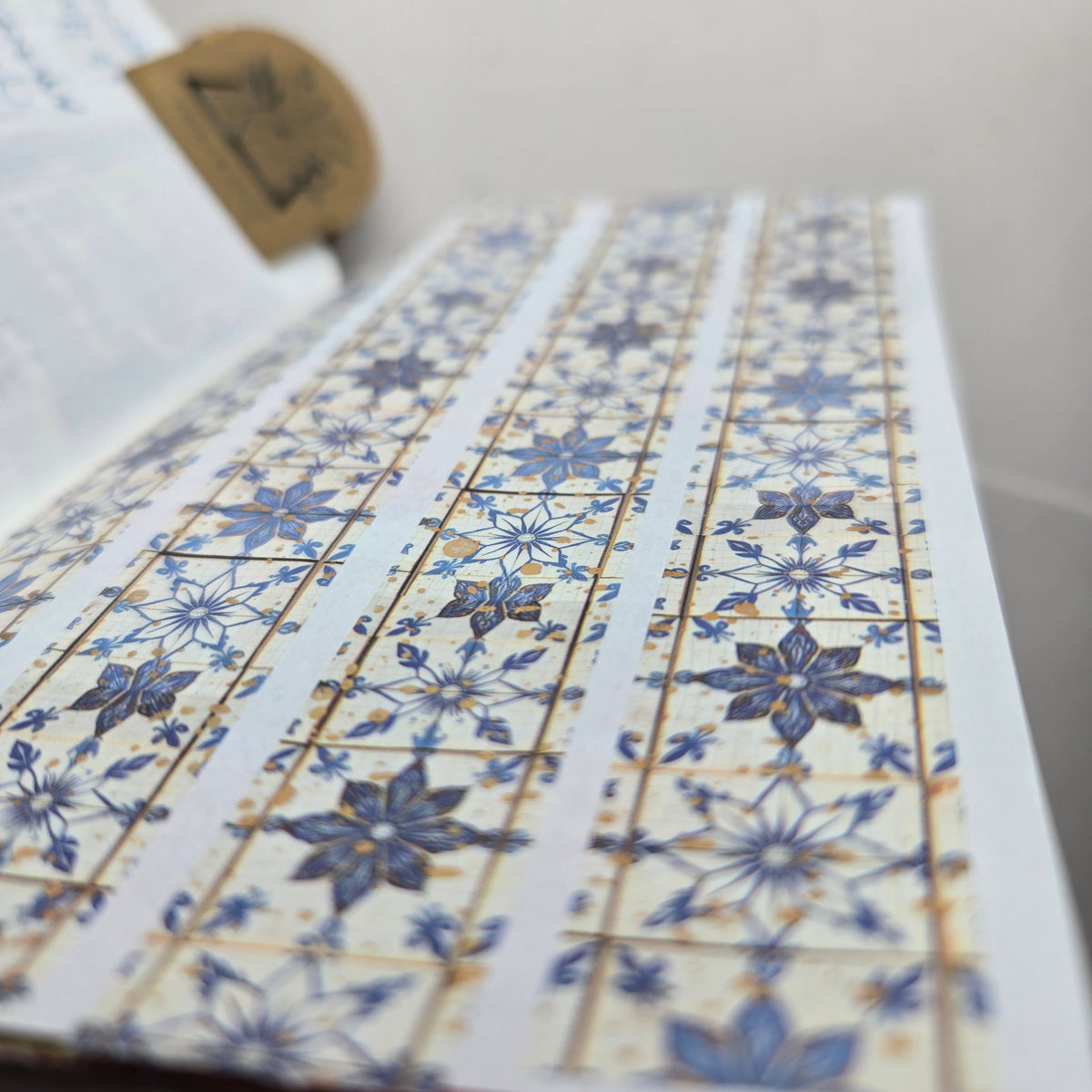 London Gifties Porcelain Blue Tiles on Vacation 2cm Washi Tape with Holographic Foil