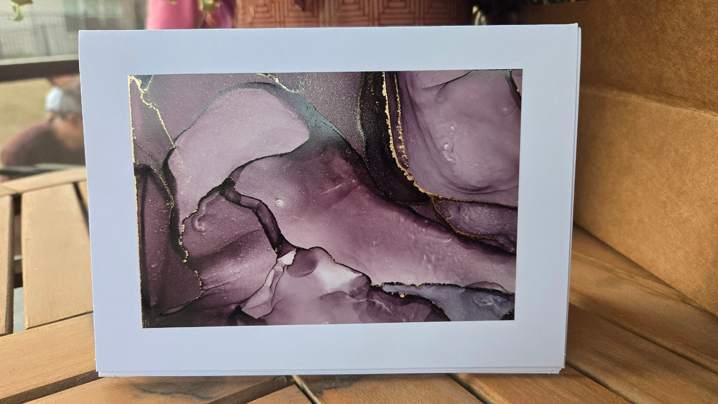Alcohol Ink Blank Greeting Card