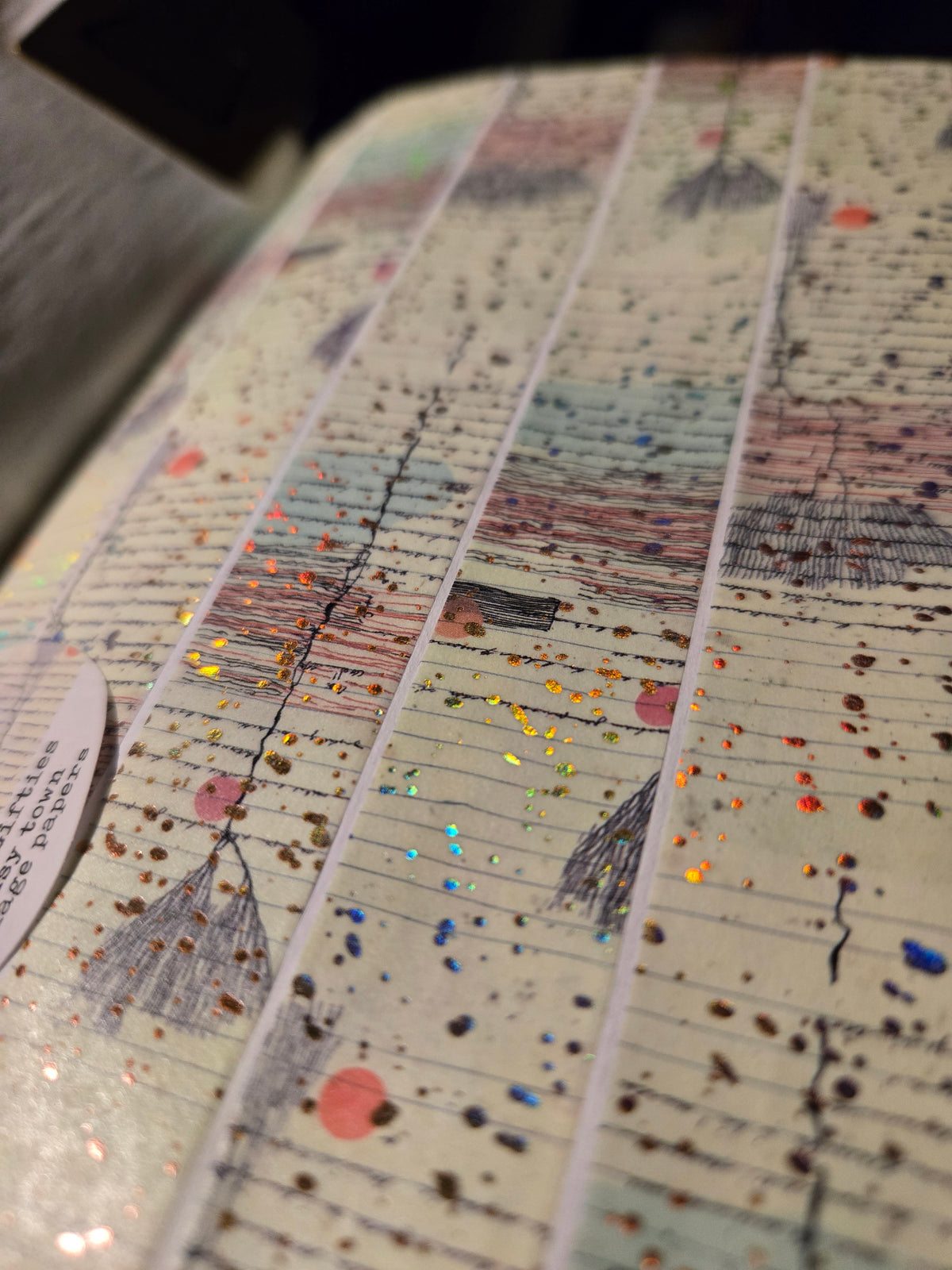 London Gifties Whimsy Town Collage Papers 2cm Washi Tape with Holographic Foil