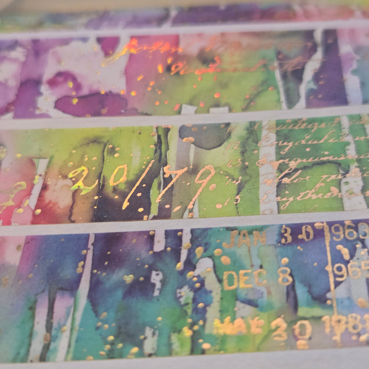 London Gifties Watercolour Drip Drips 2cm Washi Tape with Holographic Foil