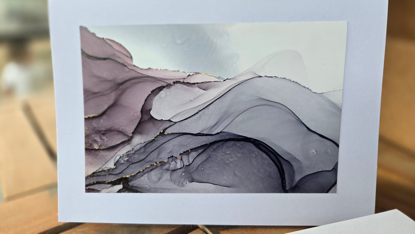 Alcohol Ink Blank Greeting Card