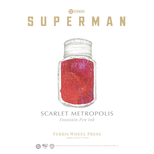 Scarlet Metropolis fountain pen ink swatch