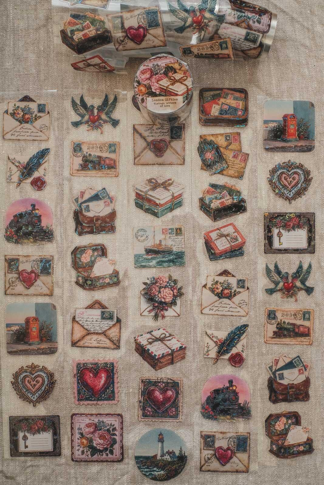 Vintage Letters of Love PET tape detail