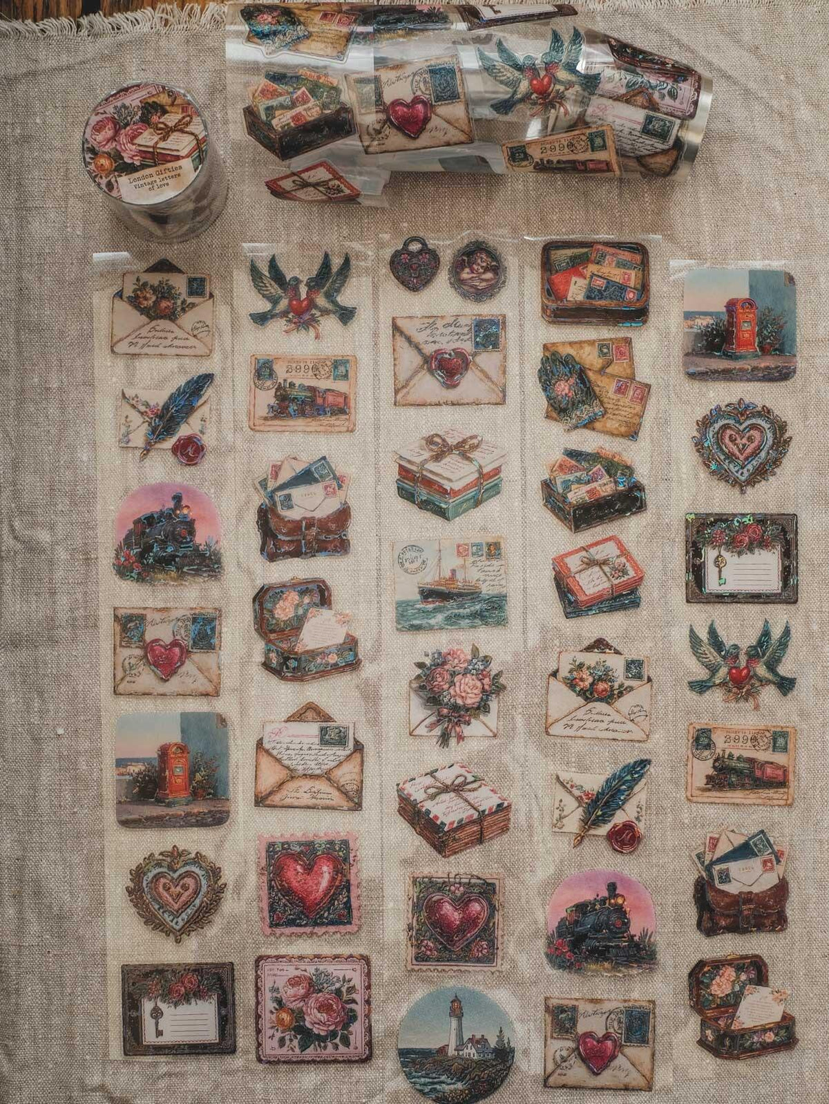 Vintage Letters of Love PET tape detail