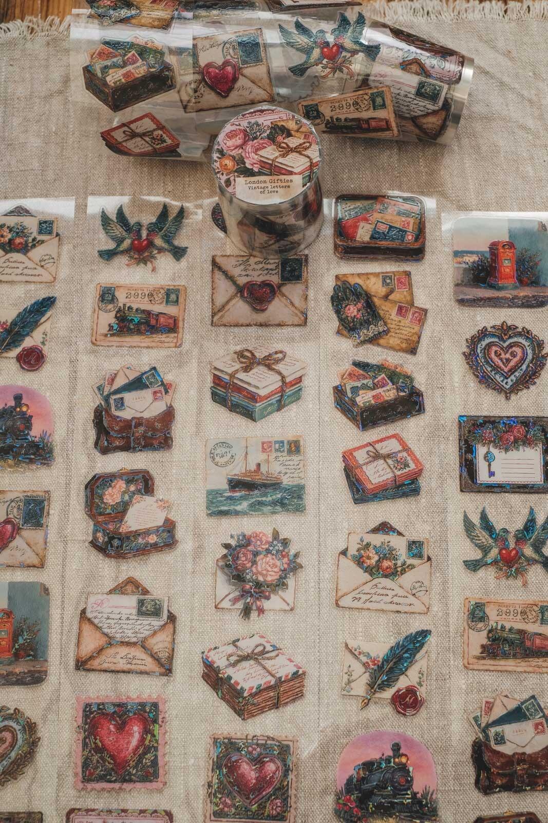 Vintage Letters of Love PET tape detail